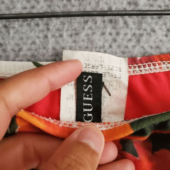 Guess Women's USA Made Hibiscus Bikini Set  Strappy String Bikini Large - Picture 6 of 10